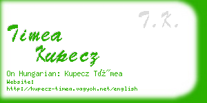 timea kupecz business card